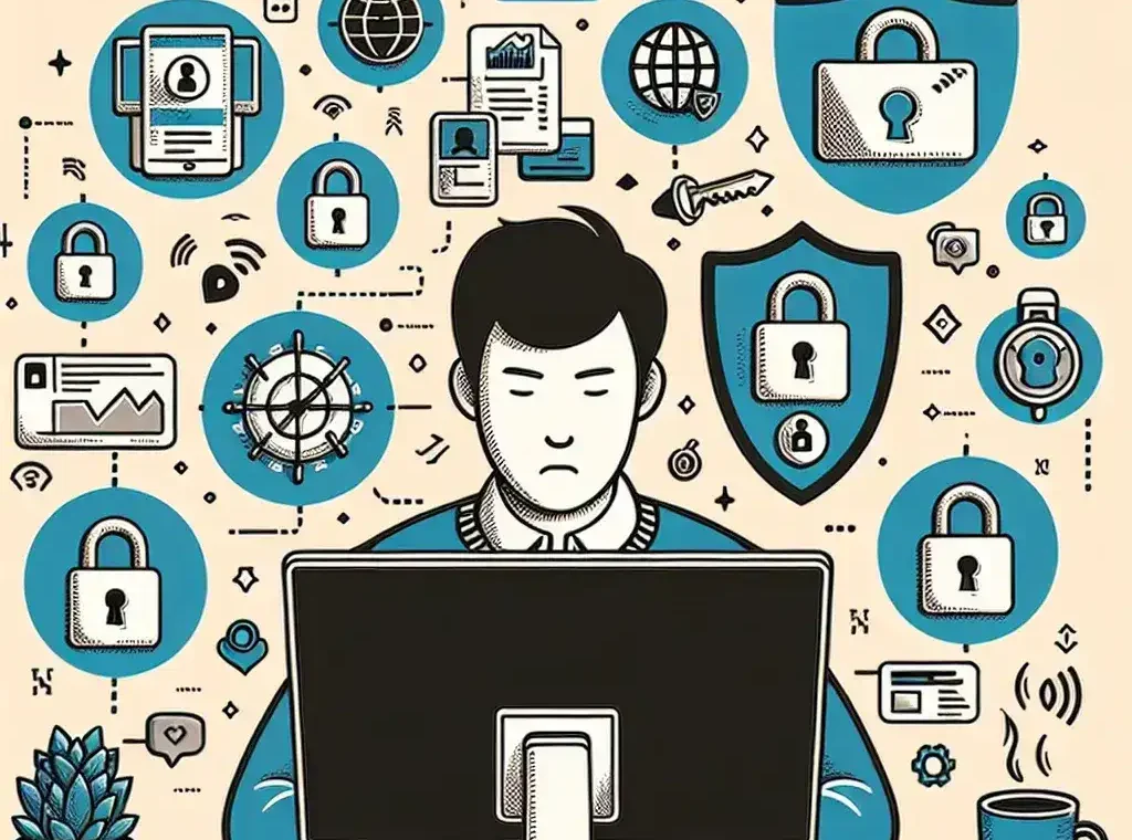 "Ilustración que muestra consejos sobre cómo proteger la privacidad en redes sociales, incluyendo ajustes de configuración y prácticas recomendadas para mantener segura la información personal."