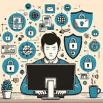 "Ilustración que muestra consejos sobre cómo proteger la privacidad en redes sociales, incluyendo ajustes de configuración y prácticas recomendadas para mantener segura la información personal."